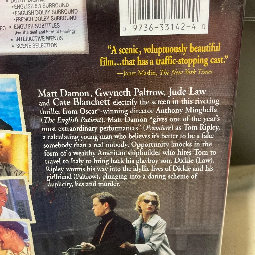 DVD - The Talented Mr. Ripley. V97